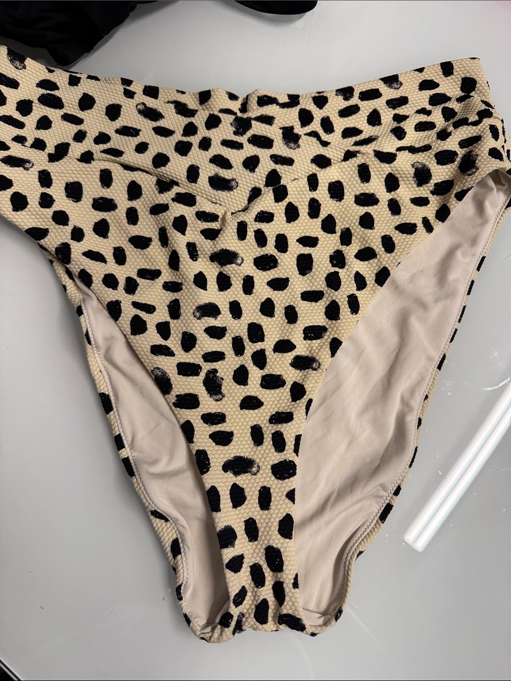 aerie Cream and Black Animal-Print Bikini Set - Picture 4 of 7